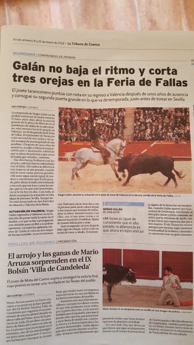 Galán no baja el ritmo y corta tres orejas en la Feria de Fallas